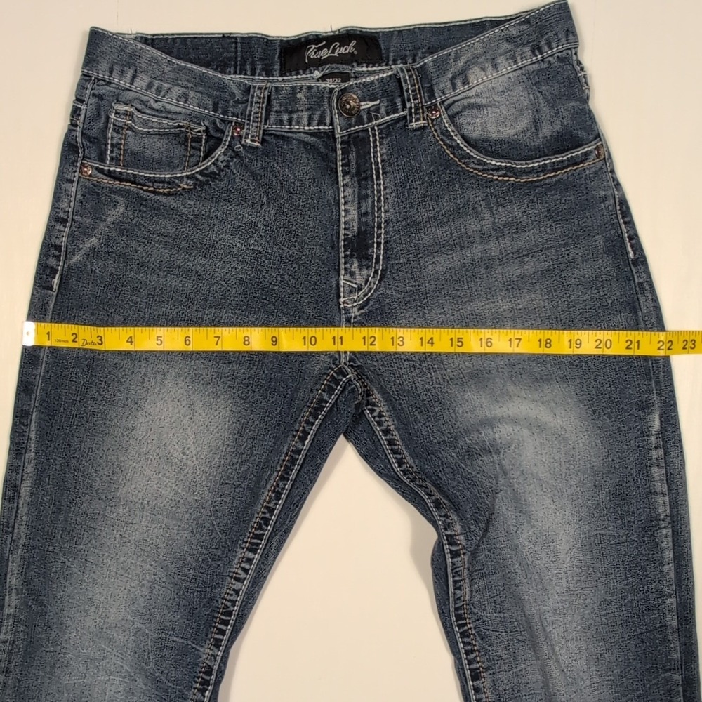 True Luck Men Bootcut Jeans 34x32 Blue Classic Fit Western Denim Pants - Picture 10 of 16